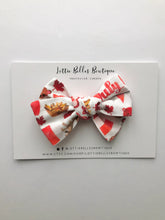 Load image into Gallery viewer, Gift for Toddler Girls. Toddler Hair Bows, Hair bows for babies, hair clips, toddler hair bow, baby hair bow, baby headband bow, Canada hair bow, Canada day hair bow, Canada day headband bow, maple leaf hair bow