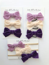 Load image into Gallery viewer, Shades of Velvet Set - 3 Bows in Pink or Purple