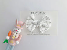 Load image into Gallery viewer, Gift for Toddler Girls. Toddler Hair Bows, Hair bows for babies, hair clips, toddler hair bow, baby hair bow, baby headband bow, easter hair bows, bunny hair bow, easter basket stuffer ideas, white bunny hair bow, easter gift for girls