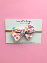 Load image into Gallery viewer, Gift for Toddler Girls. Toddler Hair Bows, Hair bows for babies, hair clips, toddler hair bow, baby hair bow, baby headband bow, donut hair bow, donut headband bow, donut grow up, pink hair bow