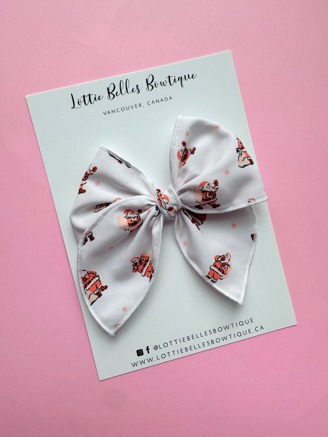 White Vintage Santa - Fable Bow