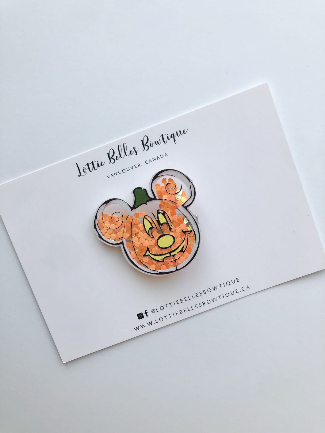 Mouse Pumpkin Shaker Acrylic Clip