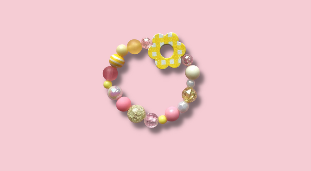 Yellow Flower Stacker Bracelet