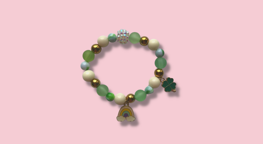 St. Patrick's Day- Rainbows and Shamrock Bracelet