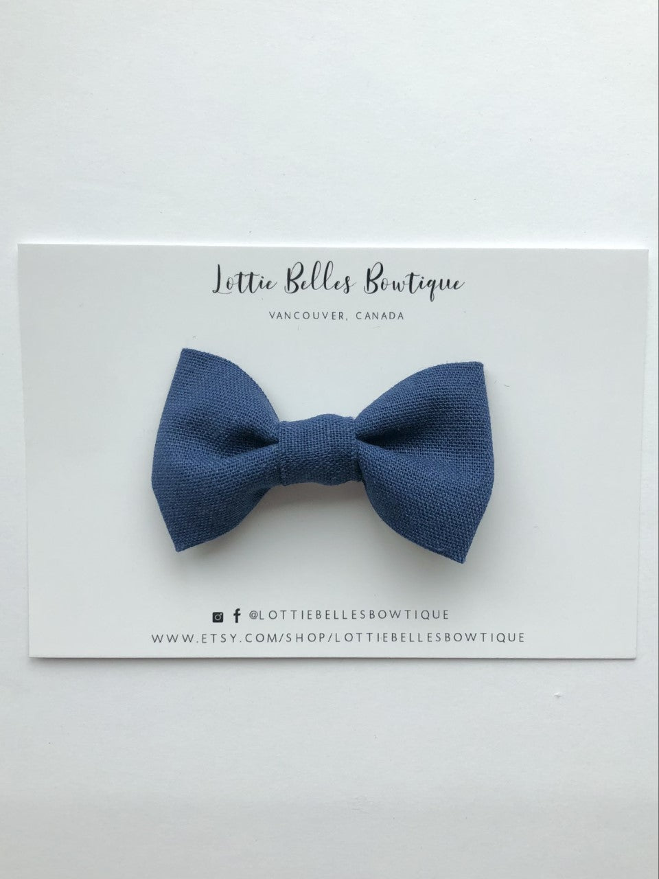 Dark Blue Linen - Bow Ties