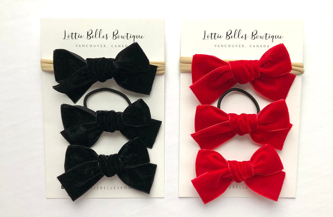 Velvet Variety Pack - 3 Bows