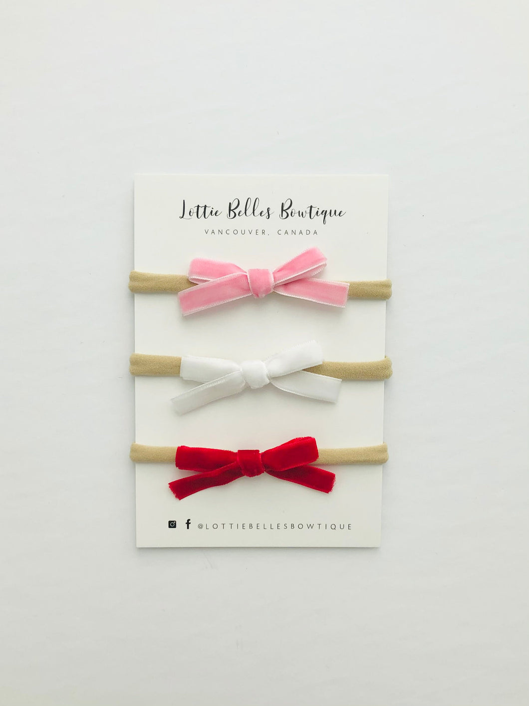 Custom Itty Bitty Velvet Set - 3 Velvet Bows