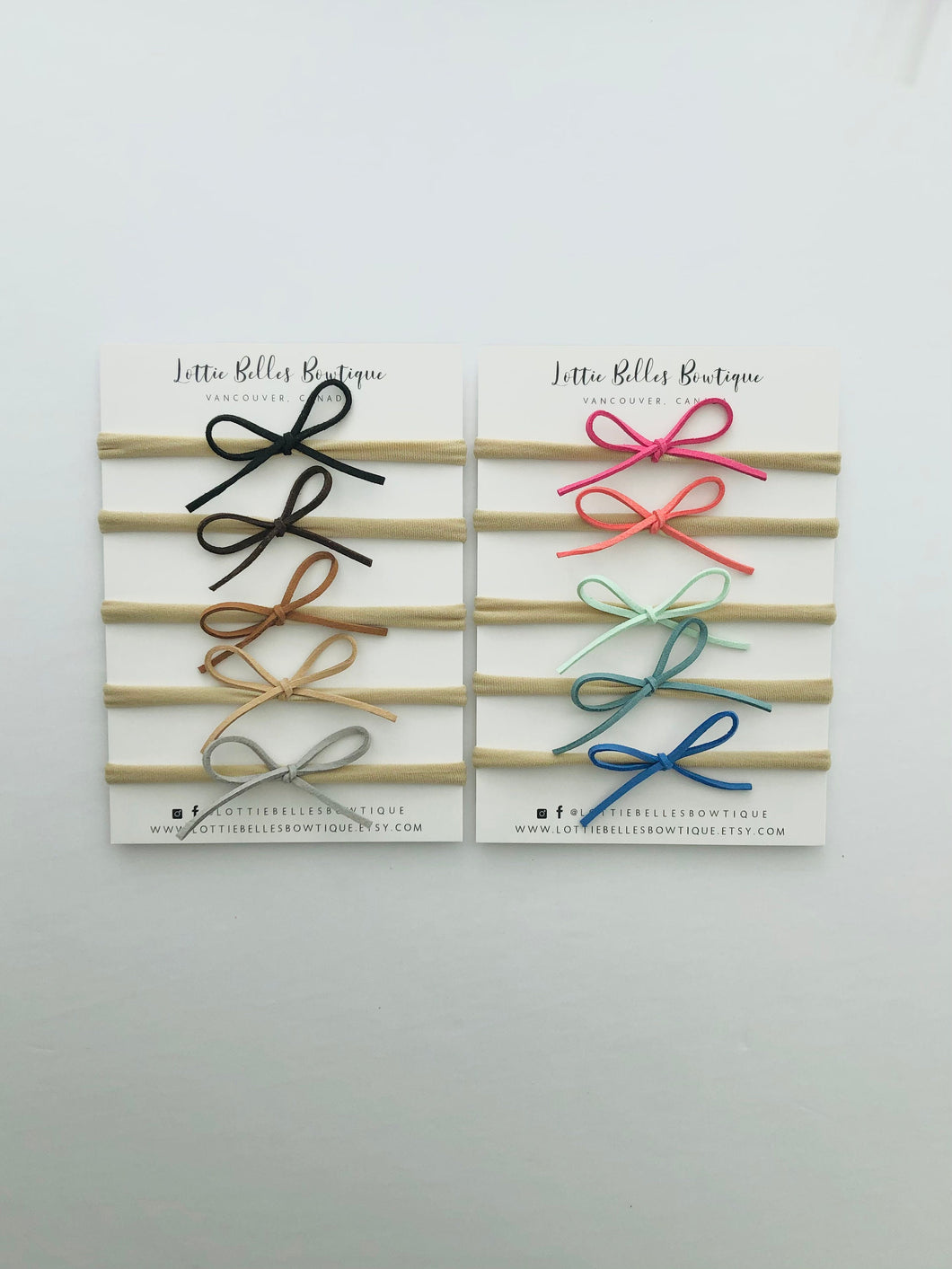 Custom Suede Tiny Bow Set - 3 Suede Bows