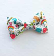 Load image into Gallery viewer, Bow ties, baby bowties, back to school, toddler bow tie, daddy and son matching bowties, pencil bowtie, school bowtie
