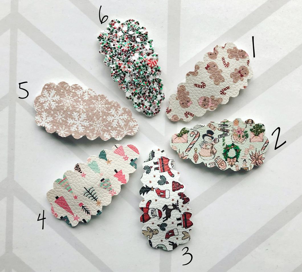 Christmas - Faux Leather Snap Clips