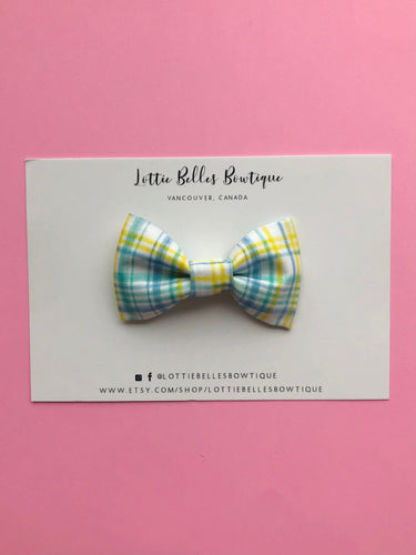 Boys bow tie, toddler bow tie, easter bow tie, blue plaid bow tie , yellow plaid bow tie, plaid bow tie