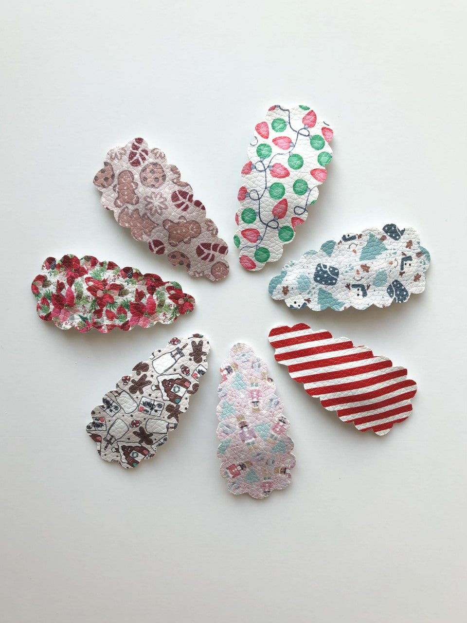 Christmas - Faux Leather Snap Clips