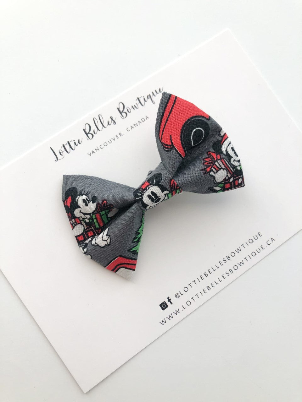 Christmas Mouse Grey- Bow Tie