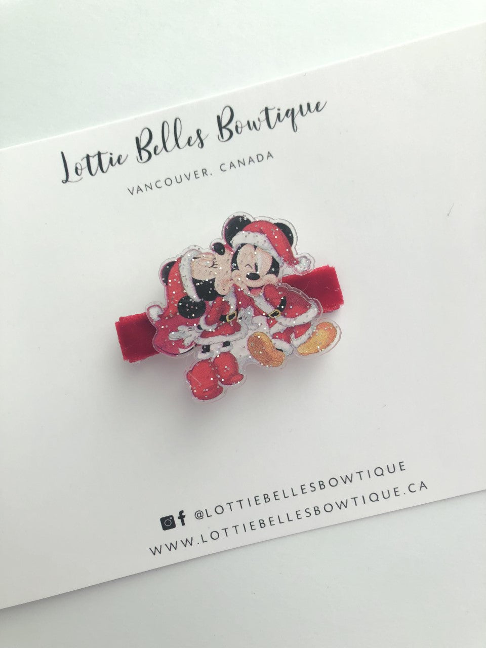 Kissing Mouse Velvet Bar Clips